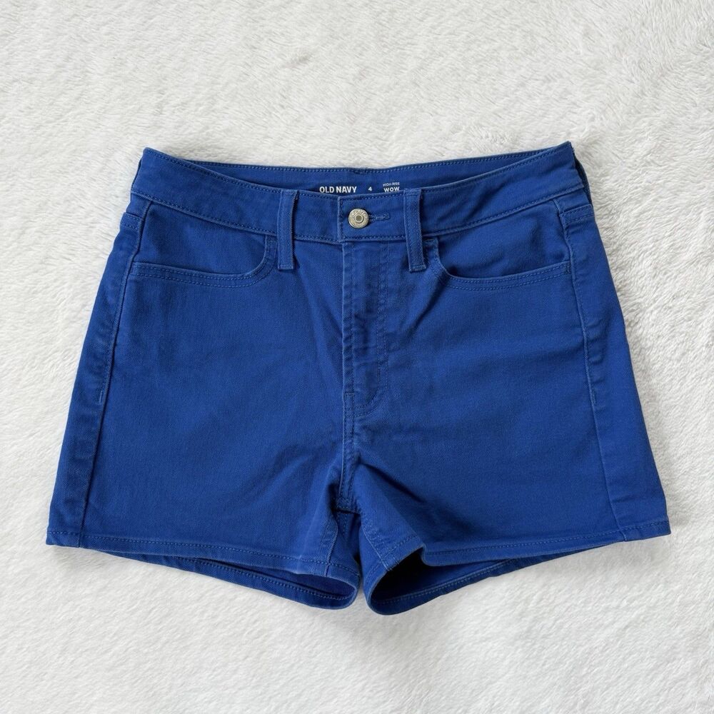 Old Navy Women’s Blue Tanzanite High-Rise Wow Jean Shorts 3in Inseam Size 4